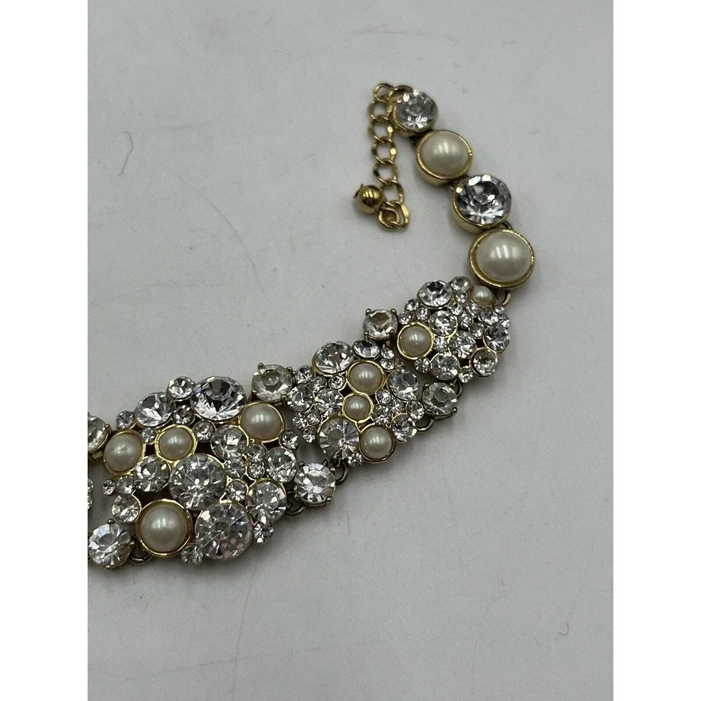Kate‎ Spade NY Gold Plated Crystals White Faux Pearls Pick a Pearl Bracelet New - Picture 14 of 16